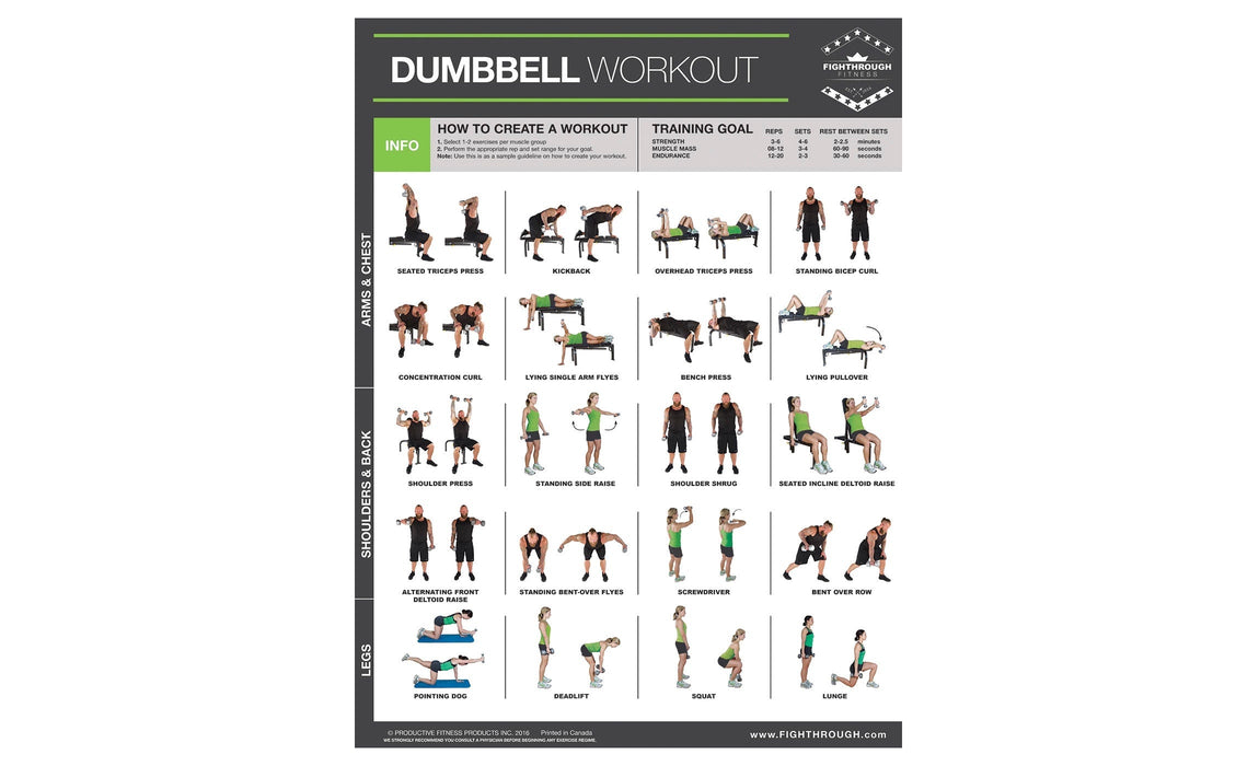Productive Fitness Fighthrough Dumbbell Chart
