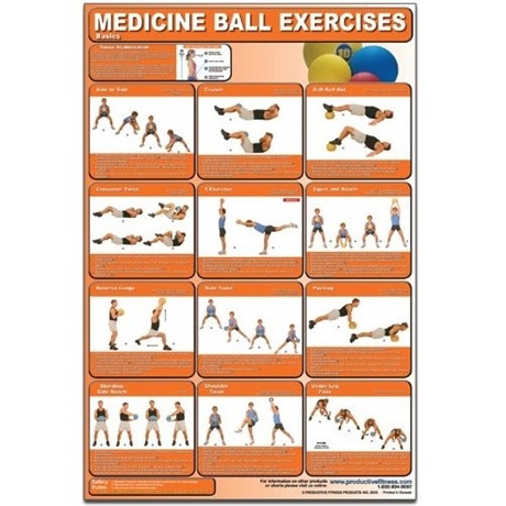 Productive Fitness 24" x 36" Chart - Medicine Ball Basics
