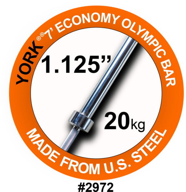 YORK® 7′ Olympic Weight Barbell With Steel Sleeves 1000 LBS TEST