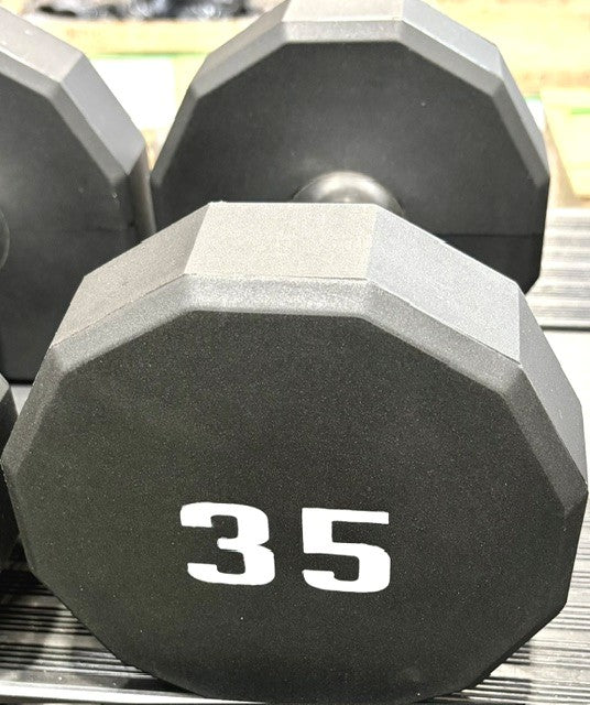 COMMERCIAL 3 TIER DUMBBELL RACK SET 12 SIDED URETHANE DUMBBELLS 5-100LBS PAIRS