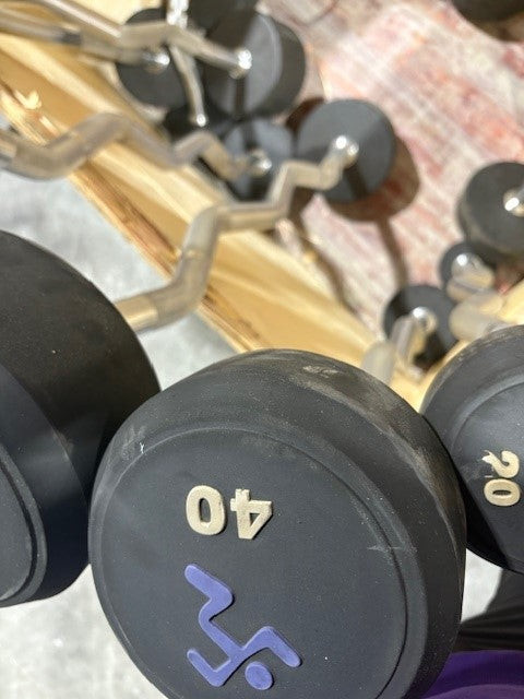 USED FIXED EZ CURL BARBELLS