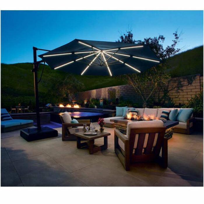 TREASURE GARDEN AKZ10X13' STARLUX PLUS RECTANGULAR CANTILEVERED UMBRELLA,  BLACK OBRAVIA FABRIC