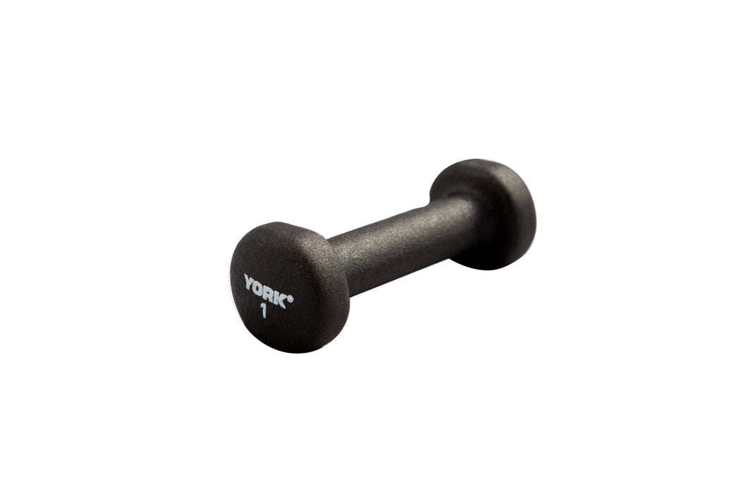 YORK 1 LB BLACK NEOPRENE DUMBBELL
