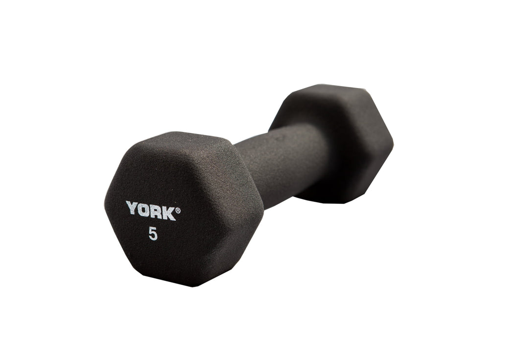 YORK 5 LB BLACK NEOPRENE DUMBBELL