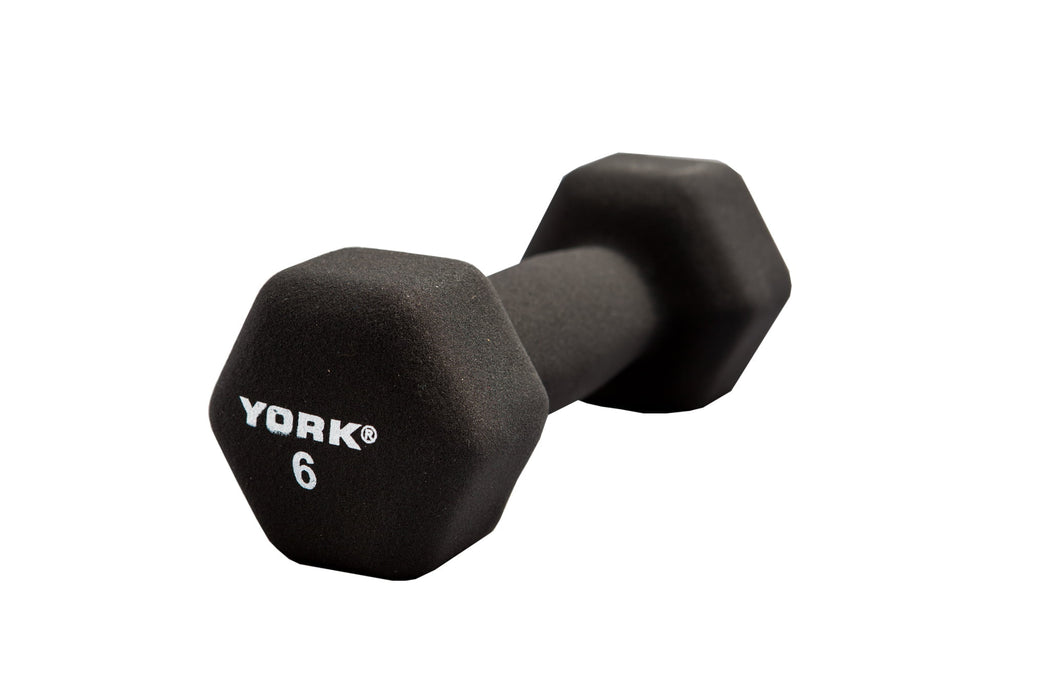 YORK 6 LB BLACK NEOPRENE DUMBBELL