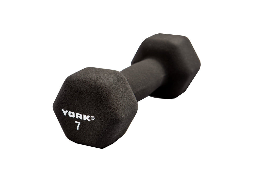 YORK 7 LB BLACK NEOPRENE DUMBBELL