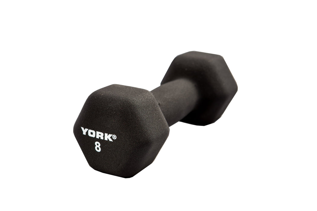 YORK 8 LB BLACK NEOPRENE DUMBBELL