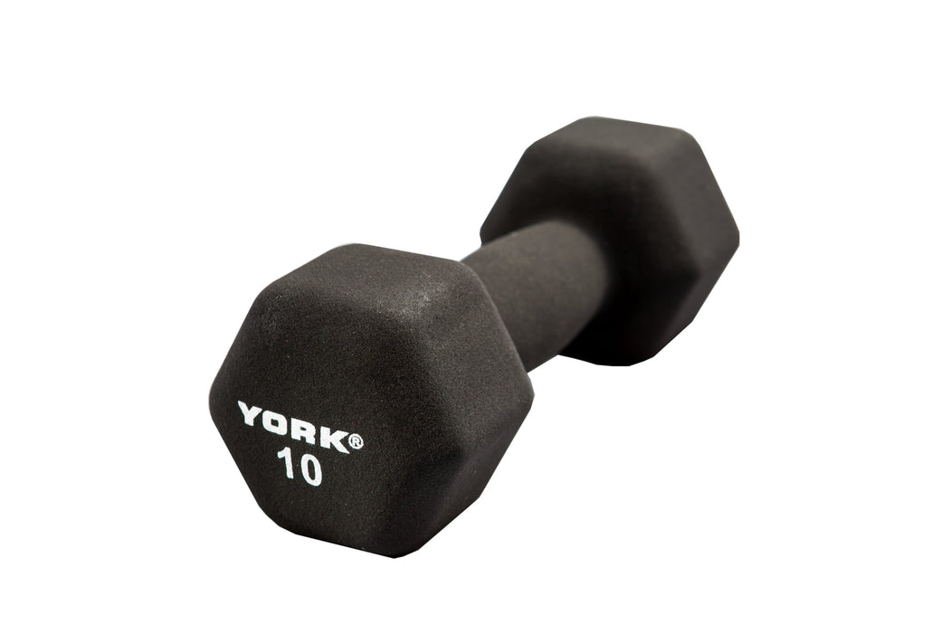 YORK 10 LB BLACK NEOPRENE DUMBBELL