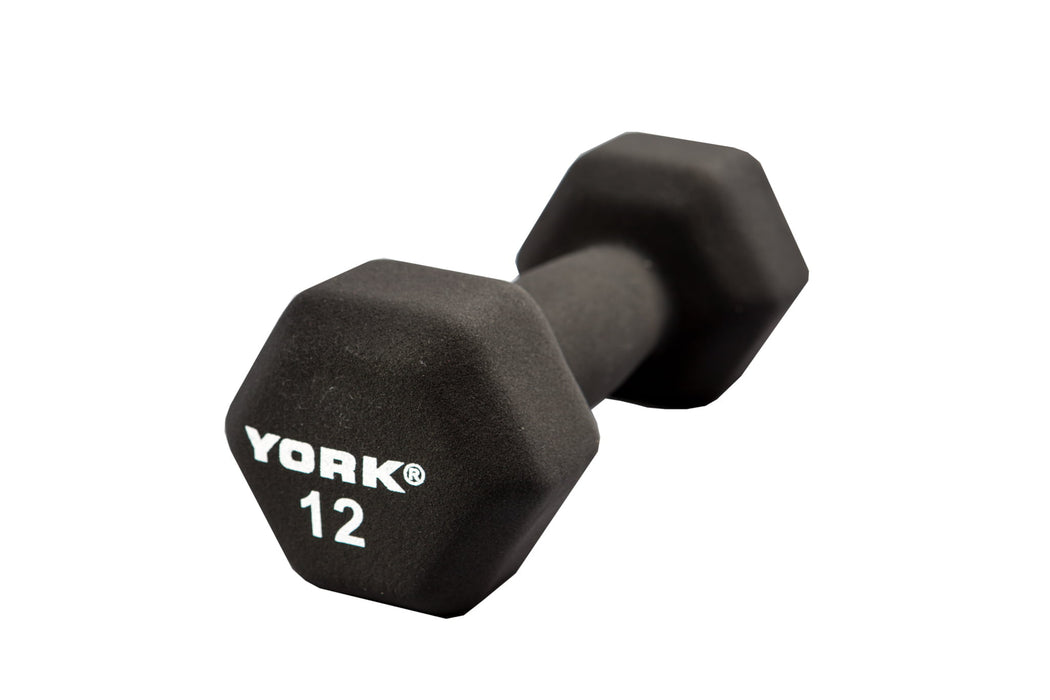 YORK 12 LB BLACK NEOPRENE DUMBBELL