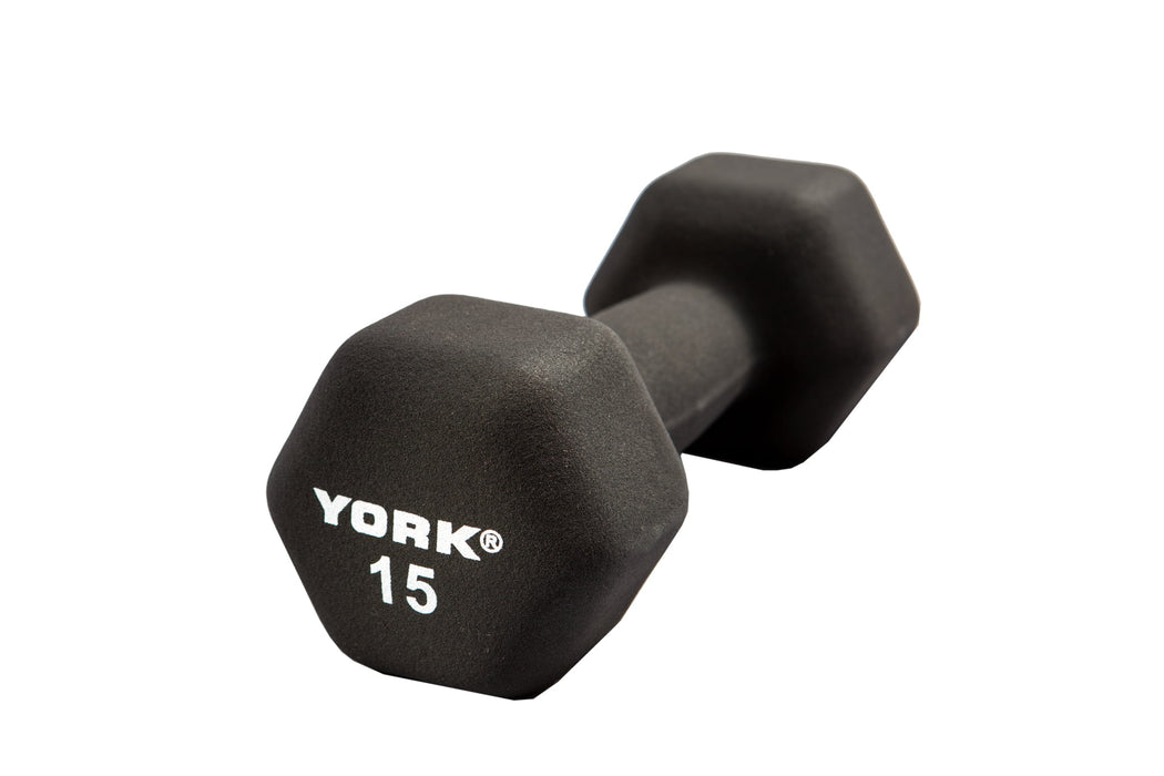 YORK 15 LB BLACK NEOPRENE DUMBBELL