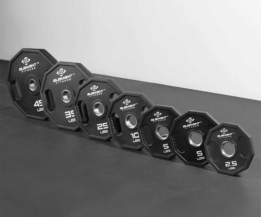 Element Fitness - Urethane 255lbs Olympic Weight Plate Set SKU: 7605