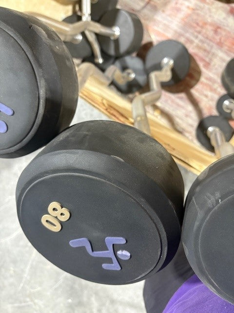 USED FIXED EZ CURL BARBELLS