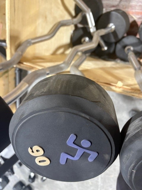 USED FIXED EZ CURL BARBELLS