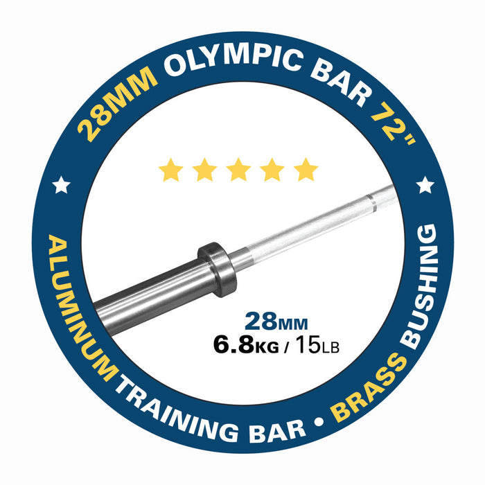 Aluminum Olympic Training Bar - 72", 15LB