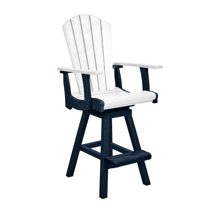 TWO TONE WHITE/ NAVY SWIVEL PUB CHAIR C25