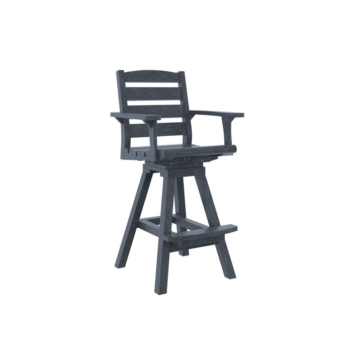 SLATE GREY NAPA SWIVEL PUB ARM CHAIR C312