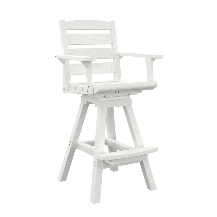 WHITE NAPA SWIVEL PUB ARM CHAIR C312