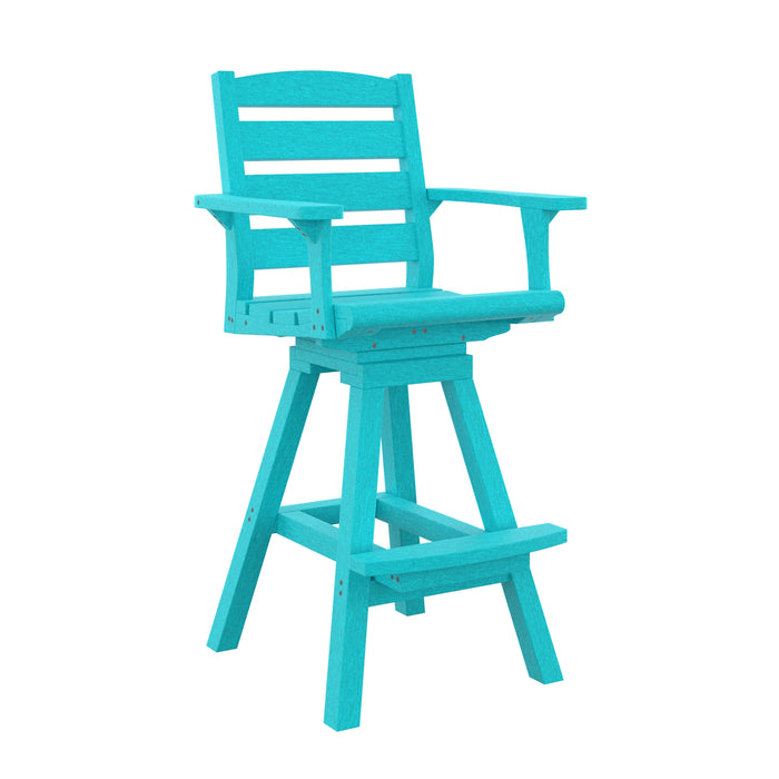 TURQUOISE NAPA SWIVEL PUB ARM CHAIR C312