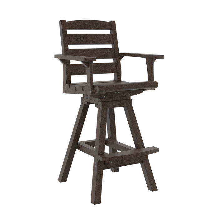 CHOCOLATE NAPA SWIVEL PUB ARM CHAIR C312