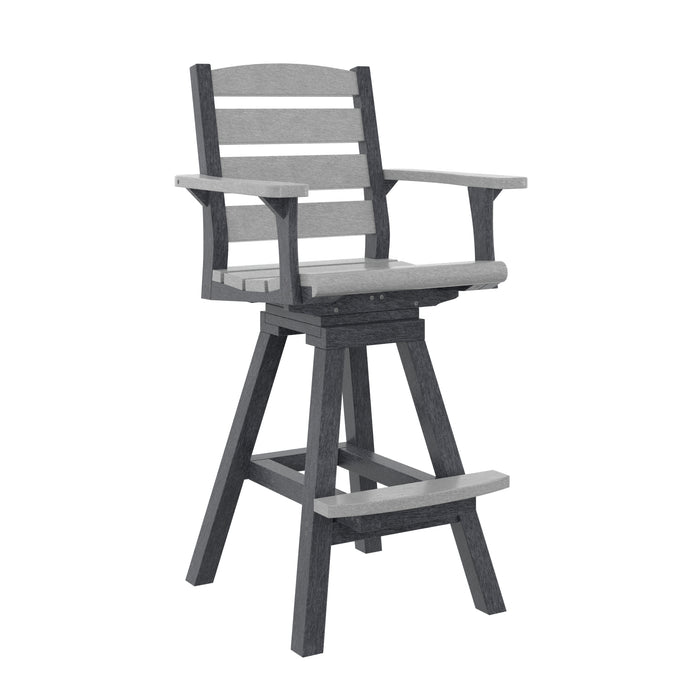 TWO-TONED LIGHT GREY/ DARK GREY NAPA SWIVEL PUB ARM CHAIR C312
