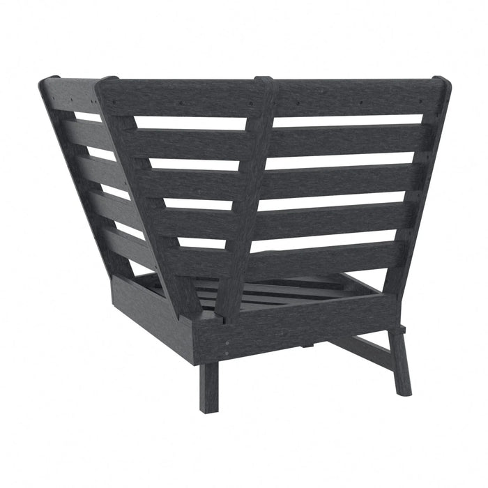 BLACK CHARLESTON CORNER SECTIONAL SEAT DSF 296, HIGH BACK CUSHIONS SOLD SEPARATELY