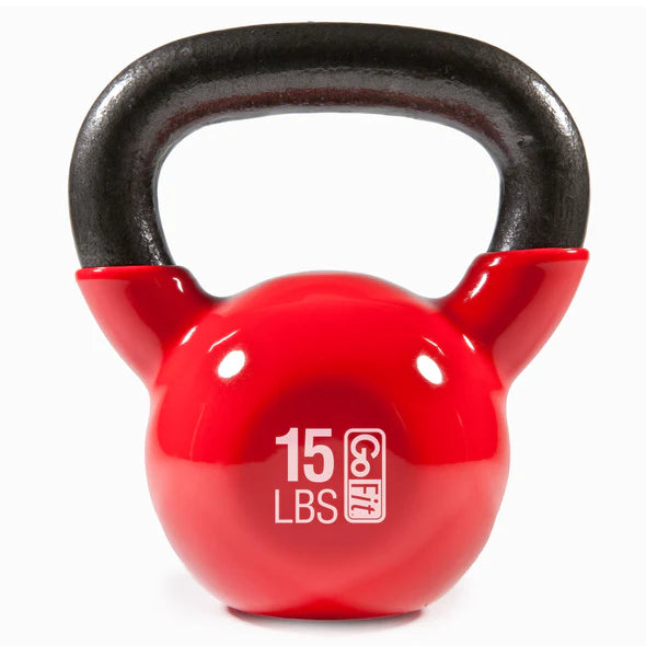 GOFIT KETTLEBELL VINYL DIPPED 15 LBS