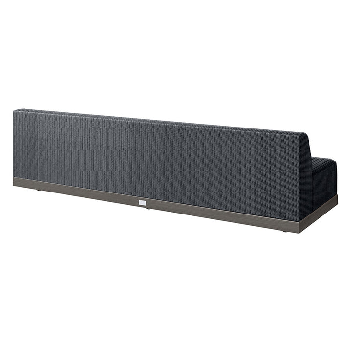 **NEW** EBEL GRANDE 125" SOFA WITH ARMS COAL WEAVE/ SMOKE FRAME