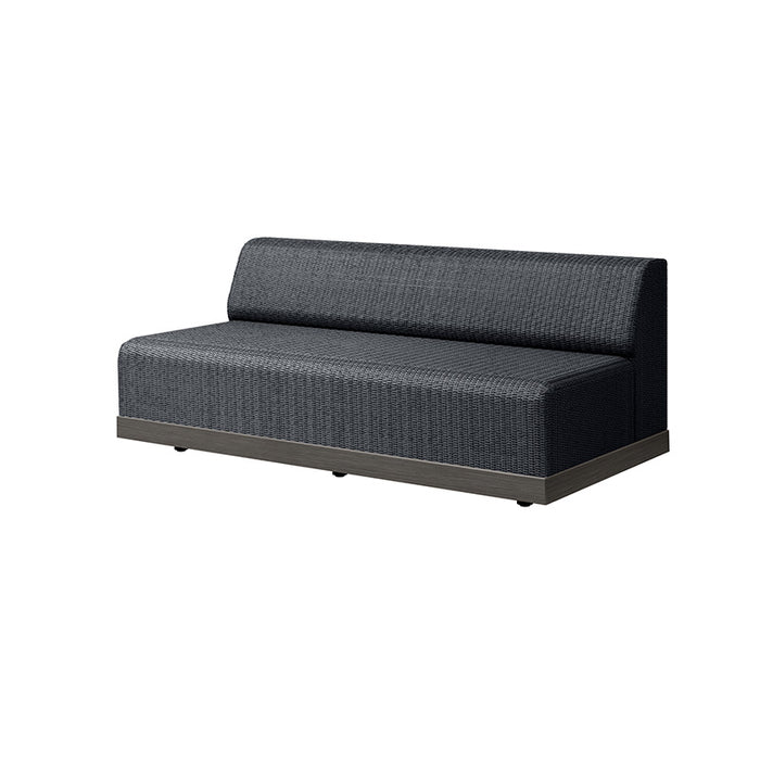 **NEW** EBEL GRANDE 114" SQUARE SECTIONAL WITH ARMS COAL WEAVE/ SMOKE FRAME