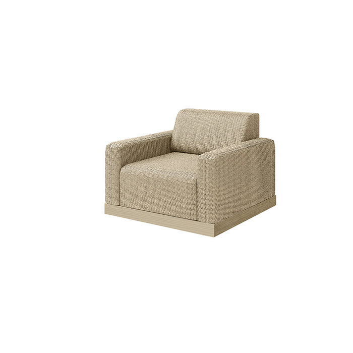 **NEW** EBEL- GRANDE CHAT CHAIR WOVEN WICKER BARLEY WICKER, FLAX FRAME