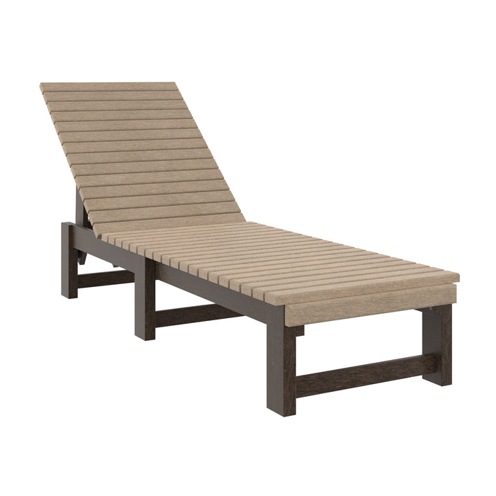 ARMLESS CHAISE LOUNGE TWO TONE BEIGE/CHOCOLATE