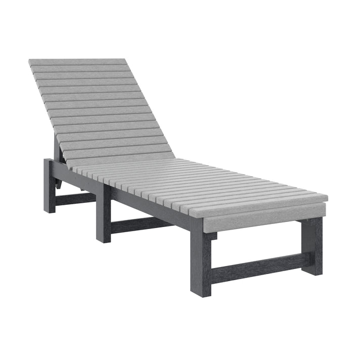 ARMLESS CHAISE LOUNGE TWO TONE LIGHT GREY/ SLATE GREY