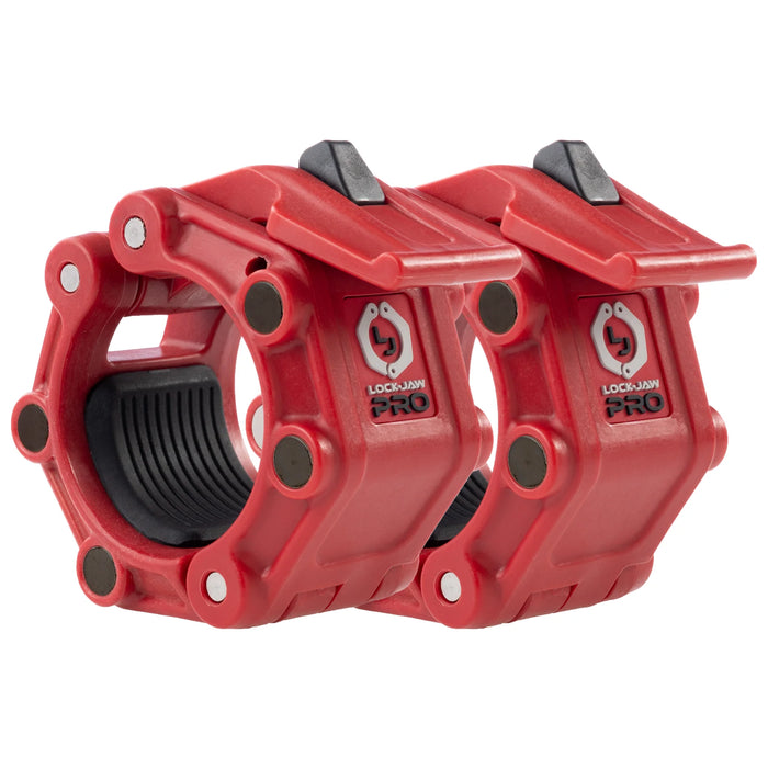 LOCK JAW PRO 2 RED OLYMPIC WEIGHT COLLARS, MAGNETIC