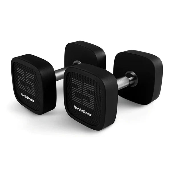 NORDIC TRACK URETHANE 5-30 LBS DUMBBELL SET WITH INSPIRE RACK