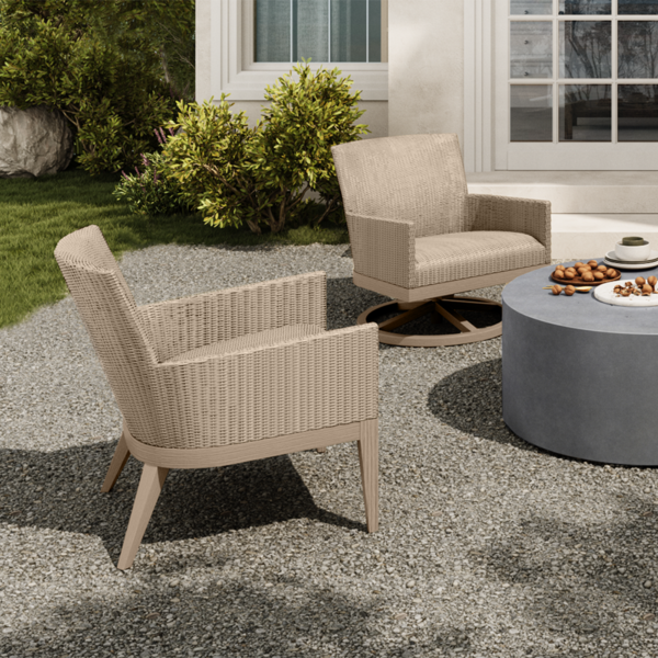 **NEW EBEL SIENNA CHAT CHAIR BARLEY WEAVE/ FLAX FRAME**