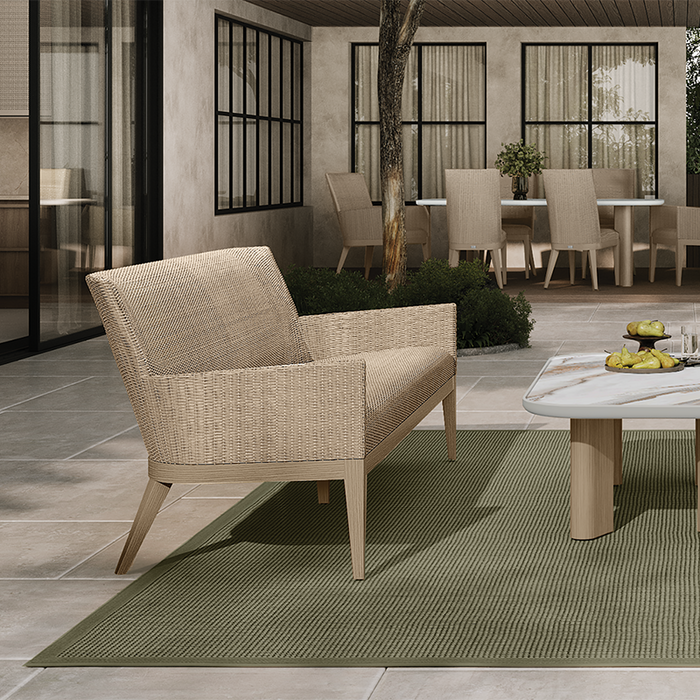 **NEW EBEL SIENNA SOFA BARLEY WEAVE/ FLAX FRAME**