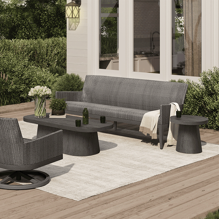 **NEW EBEL SIENNA SOFA FOG WEAVE/  SMOKE FRAME**