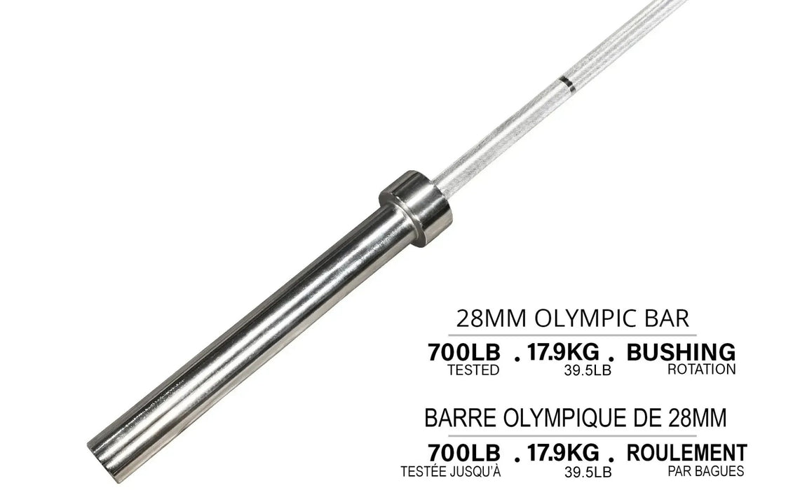 Olympic Bar, 700 lb rating, 28mm, 39.5 lb