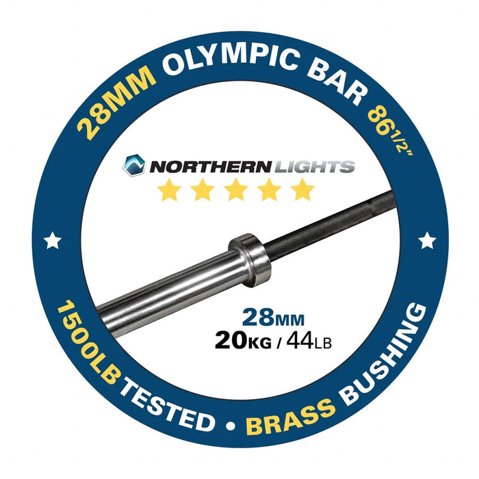 Black Oxide Olympic Bar - 86.5", 28mm, 44LB - 1500LB Rating