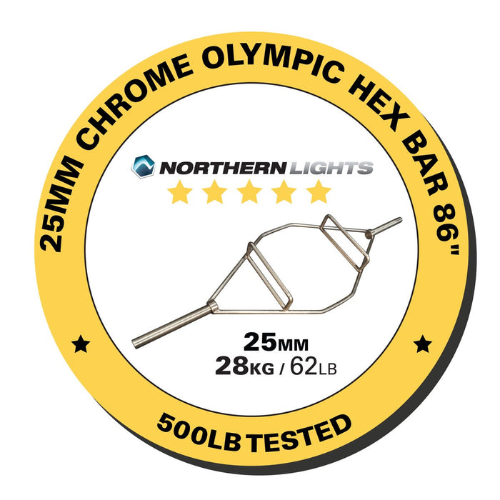 86" Chrome Olympic Hex Bar