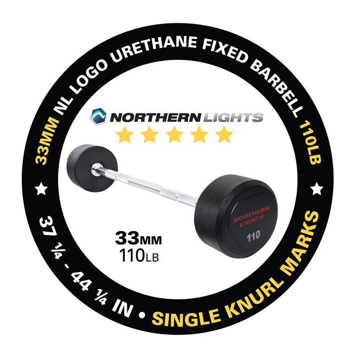 NL Logo Urethane Fixed Barbell, 110 lb