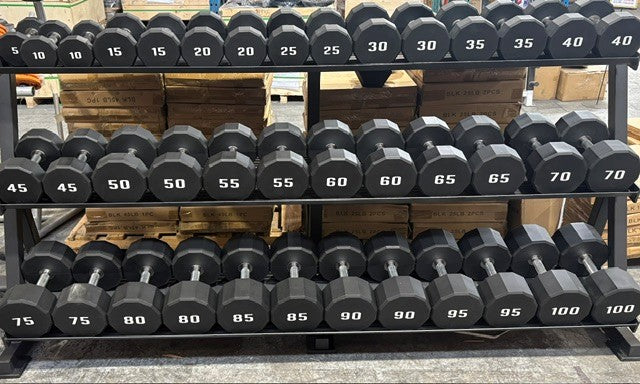 COMMERCIAL YORK 3 TIER DUMBBELL/ KETTLEBELL RACK ONLY / WEIGHTS SOLD SEPARATELY