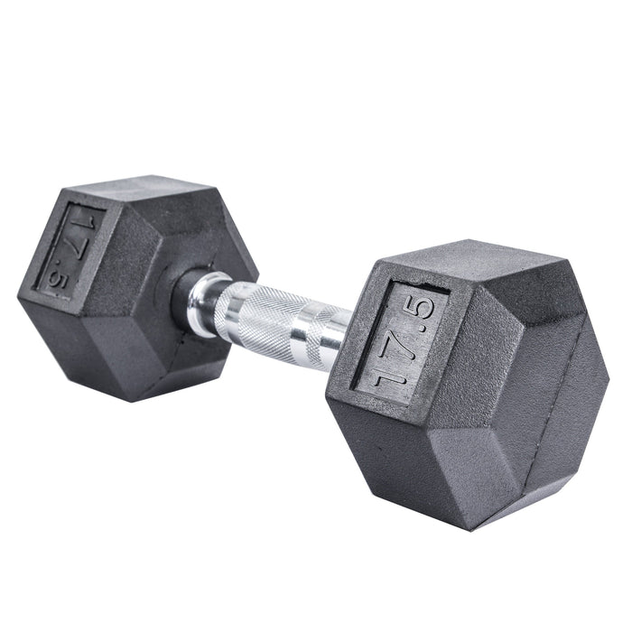 Rubber Hex Dumbbell, 17.5lbs