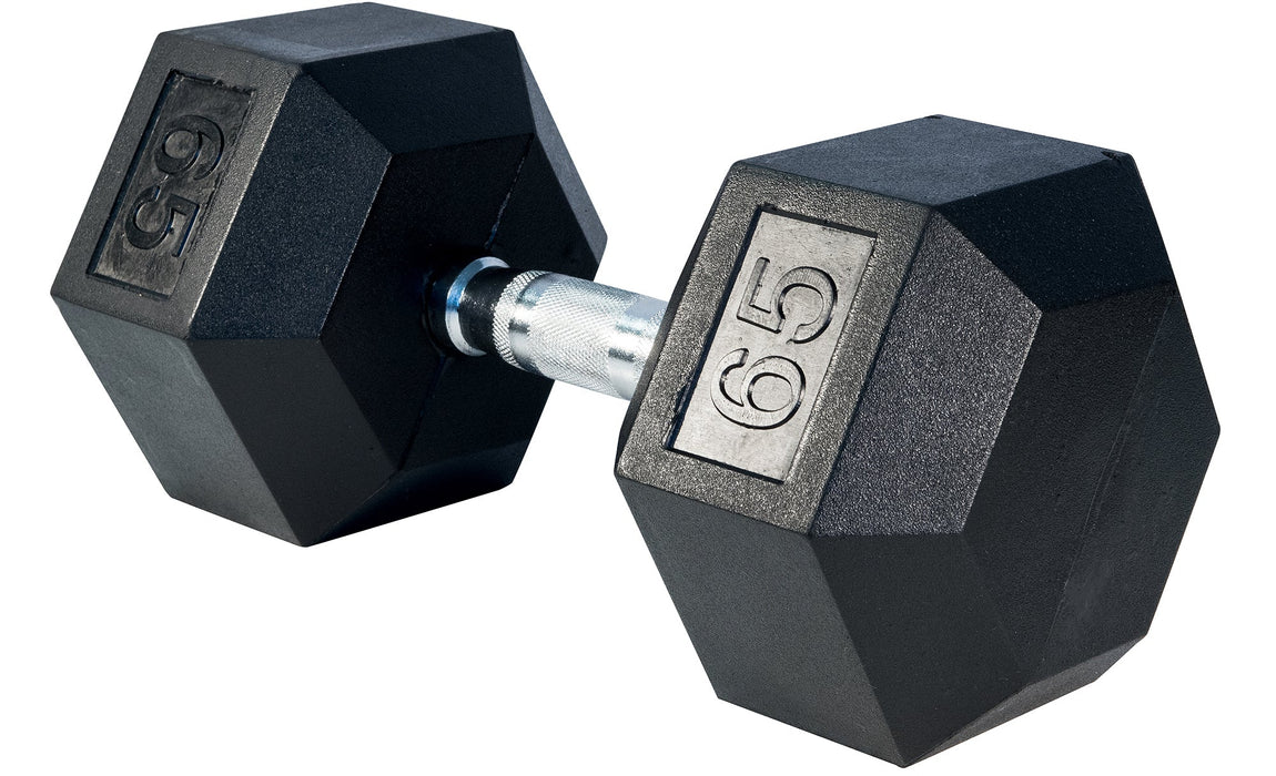 Rubber Hex Dumbbell, 65lbs