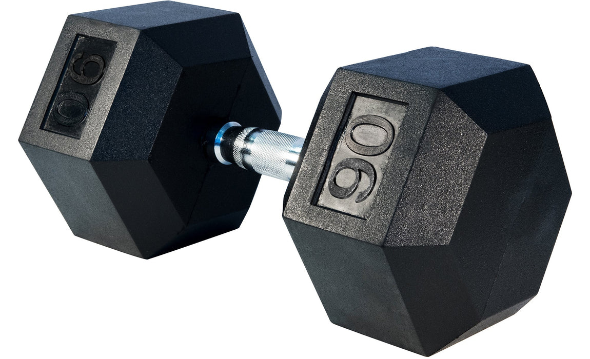 Rubber Hex Dumbbell, 90lbs