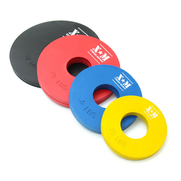XM Competition Rubber Fractional Weight Plates -.25, .5, .75, & 1 Lb Pairs - 5 Lb Set SKU: 5160