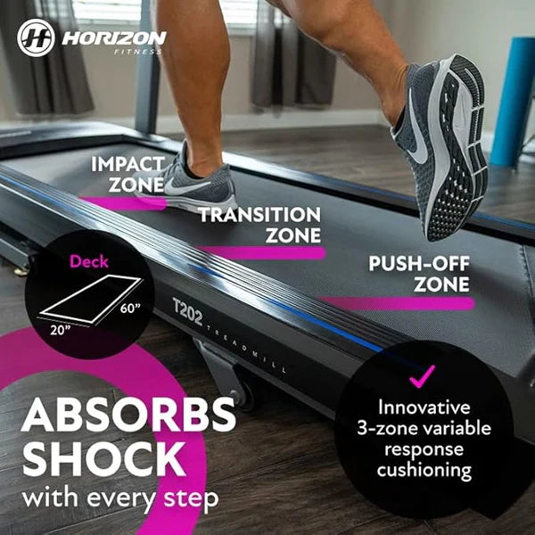 HORIZON T202 FOLDING TREADMILL SKU 7026