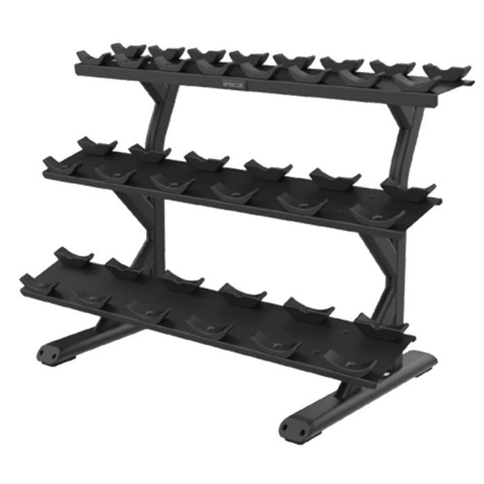 PRECOR 3 TIER COMMERCIAL RACK - 10 PAIR DUMBBELL SADDLE TRAY