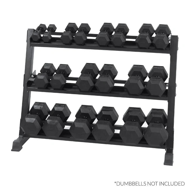 XM FITNESS 4', 3 TIER DUMBBELL RACK (DUMBBELLS SOLD SEPARATELY)
