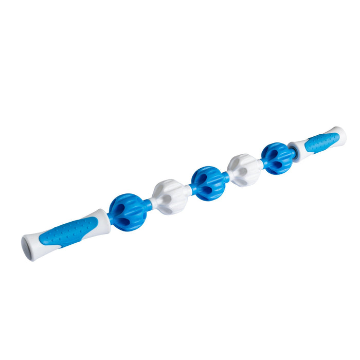 Massage Roller Stick, 5 Balls, blue/white